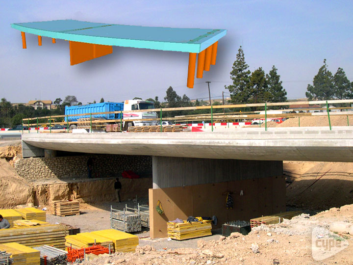 Roundabout bridge over the gully of Orgegia and Juncaret in Alicante (Spain)